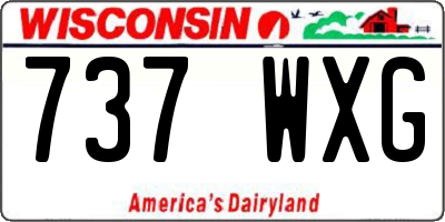 WI license plate 737WXG