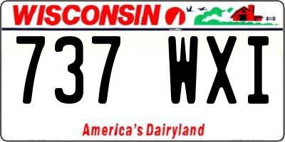 WI license plate 737WXI