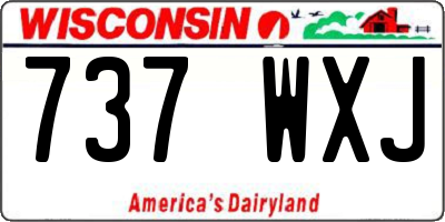 WI license plate 737WXJ