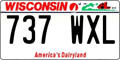 WI license plate 737WXL