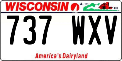 WI license plate 737WXV