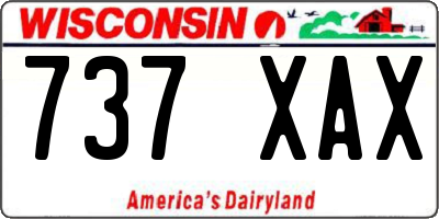 WI license plate 737XAX