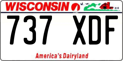 WI license plate 737XDF
