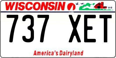 WI license plate 737XET