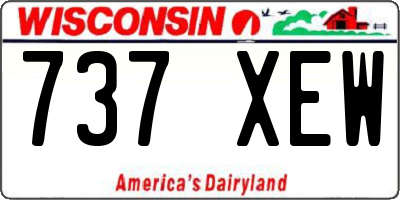WI license plate 737XEW