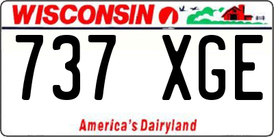 WI license plate 737XGE