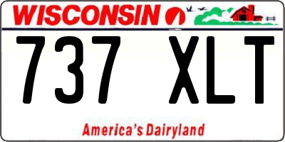 WI license plate 737XLT