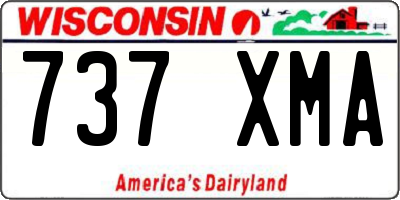WI license plate 737XMA