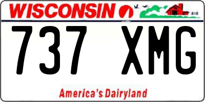 WI license plate 737XMG