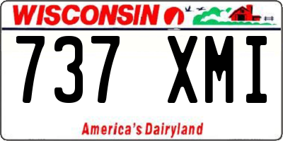 WI license plate 737XMI