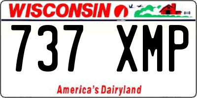 WI license plate 737XMP