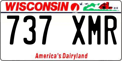 WI license plate 737XMR
