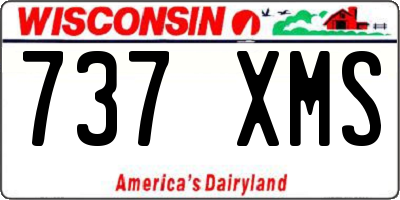 WI license plate 737XMS