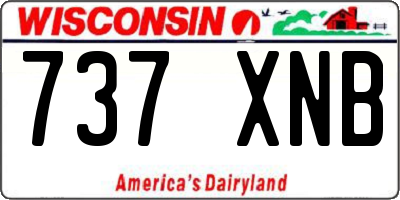 WI license plate 737XNB