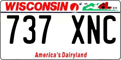 WI license plate 737XNC