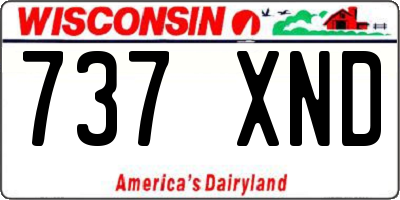WI license plate 737XND