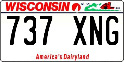 WI license plate 737XNG