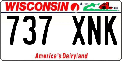 WI license plate 737XNK