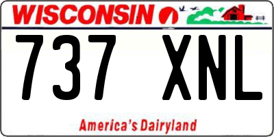 WI license plate 737XNL