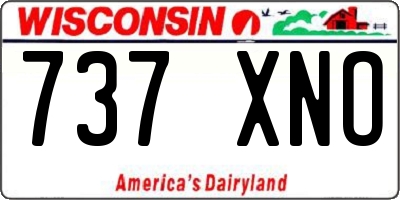 WI license plate 737XNO