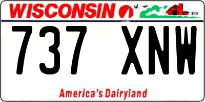 WI license plate 737XNW