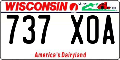 WI license plate 737XOA