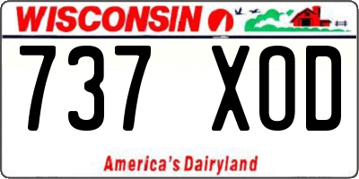 WI license plate 737XOD