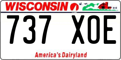WI license plate 737XOE
