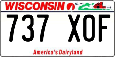 WI license plate 737XOF