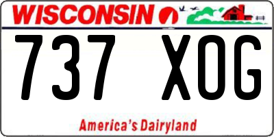 WI license plate 737XOG