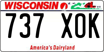 WI license plate 737XOK