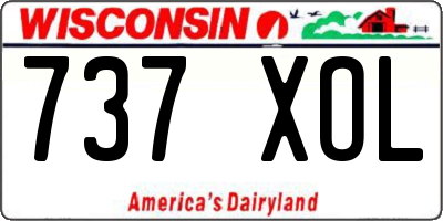WI license plate 737XOL