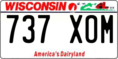 WI license plate 737XOM
