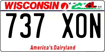 WI license plate 737XON