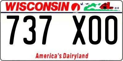 WI license plate 737XOO