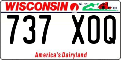 WI license plate 737XOQ
