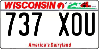 WI license plate 737XOU
