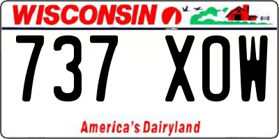 WI license plate 737XOW