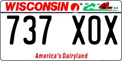 WI license plate 737XOX