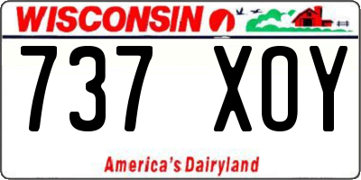 WI license plate 737XOY