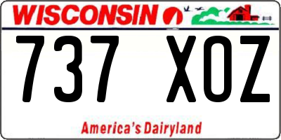 WI license plate 737XOZ