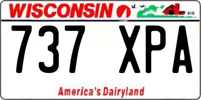 WI license plate 737XPA
