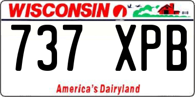 WI license plate 737XPB