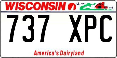 WI license plate 737XPC