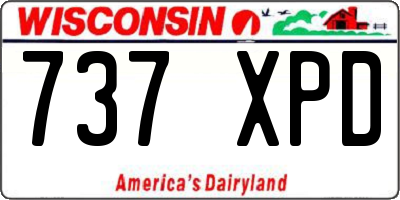 WI license plate 737XPD