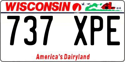 WI license plate 737XPE