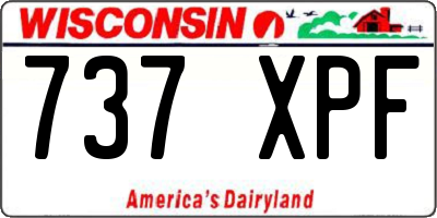 WI license plate 737XPF