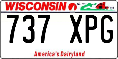 WI license plate 737XPG