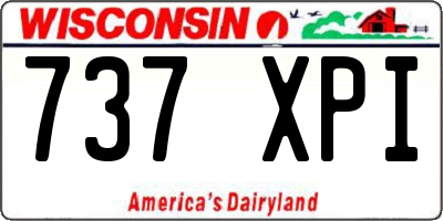 WI license plate 737XPI