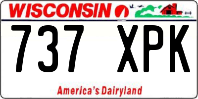 WI license plate 737XPK